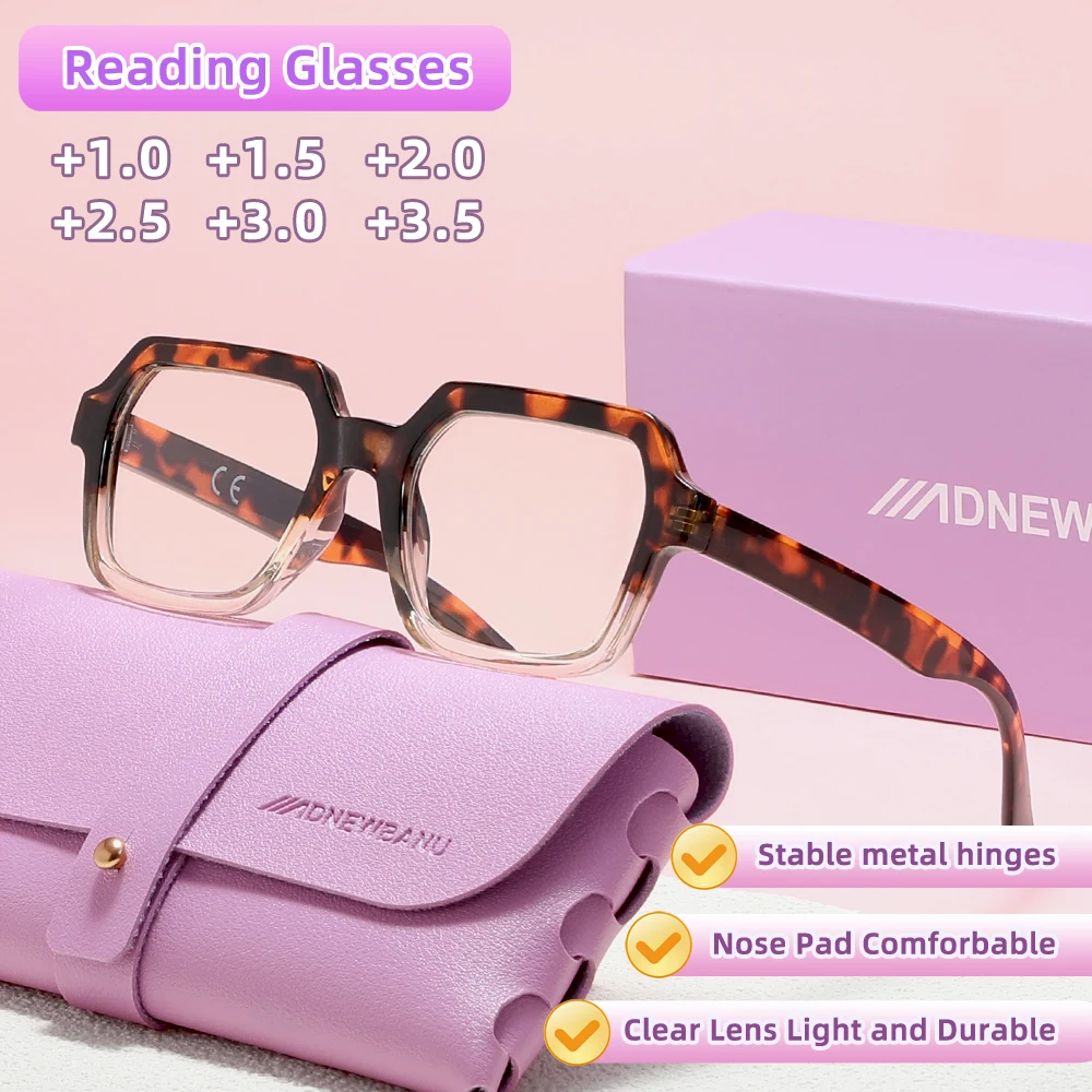 ADNEWBANU Digital Leisure Presbyopic Readers For Men Women Full Strengths +1.00~+3.50 Comfort Eyewear for Long Time Tablet