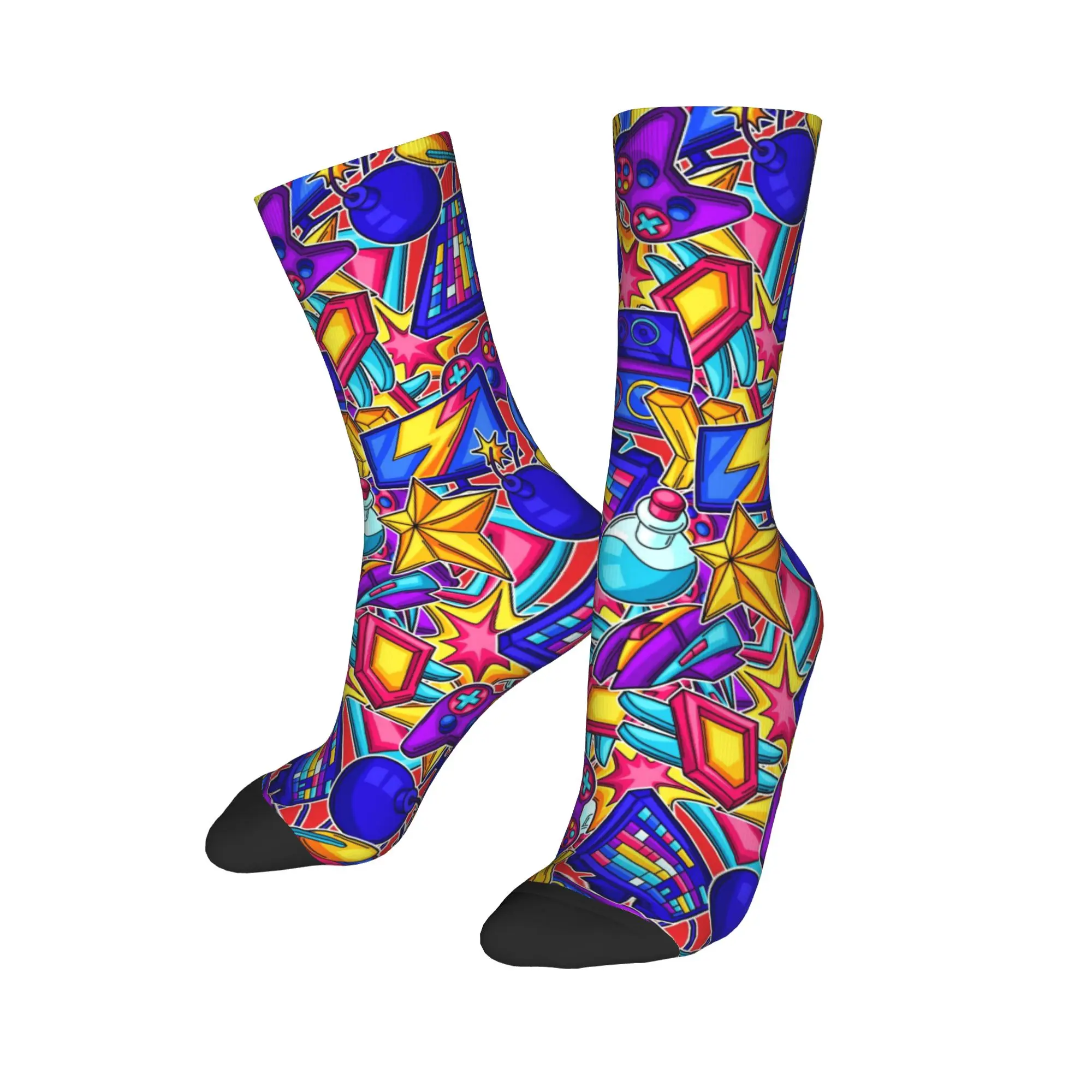 Trippy Color Burst Stockings  Gothic Socks Men's Comfortable Socks Spring Running Sports Pattern Non Slip Socks Birthday Gift