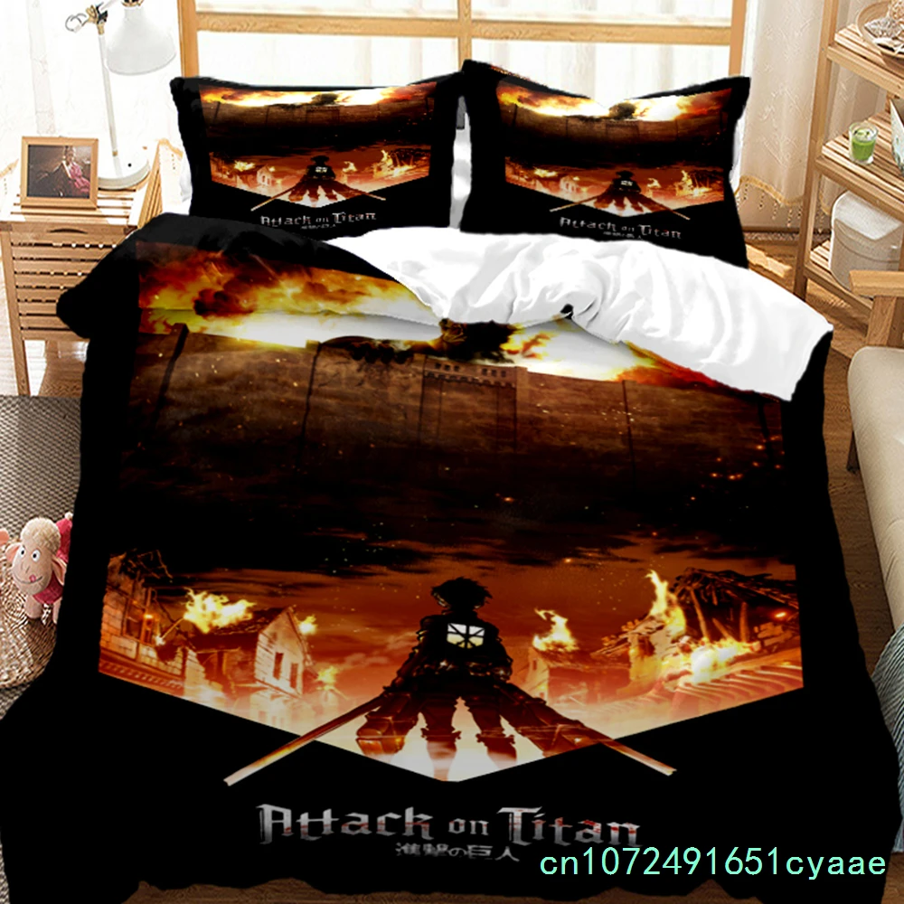 Japanese Anime Polyester Bedding Sets Boys Covers Boys Duvet Cover Set For Teens Bedding Set cover&2pcs Pillowcase 3