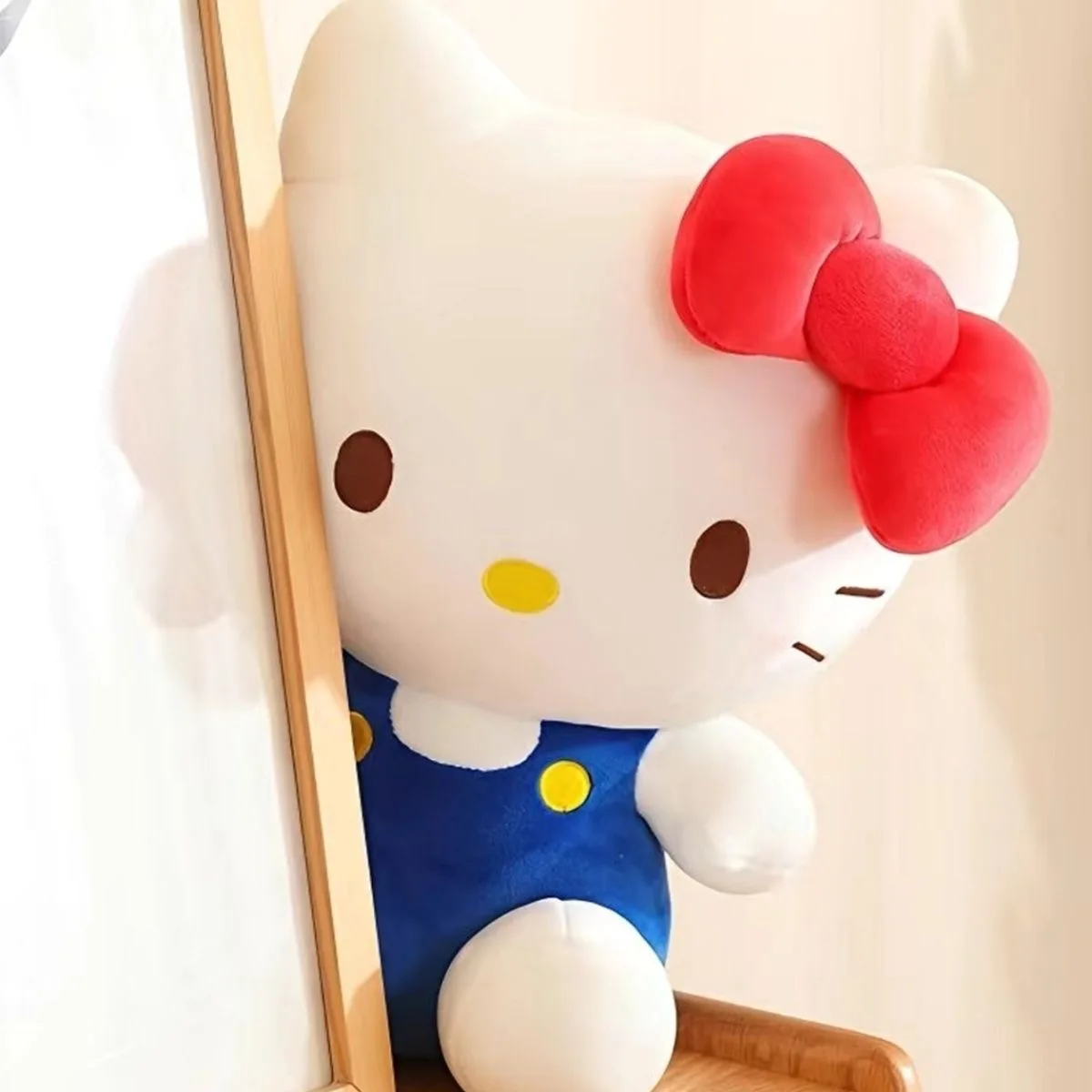 

Оригинальная плюшевая игрушка Sanrio Hello Kitty, милая огромная мягкая игрушка, застенчивая поза с наклоненной головой, премиальный трогательный подарок на годовщину, игрушка