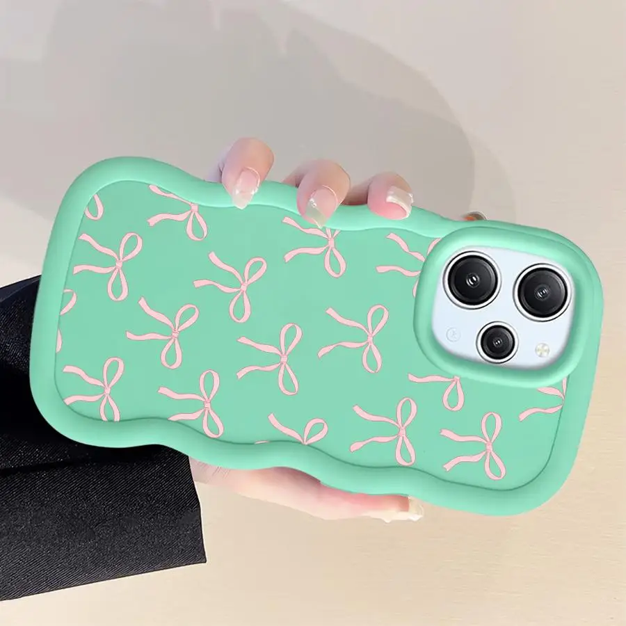 حافظة لهاتف Xiaomi Redmi 9C 14C 10A A5 A3 13C 9T 10C 12C A1 + A2 Plus قوس وردي أنيق #4