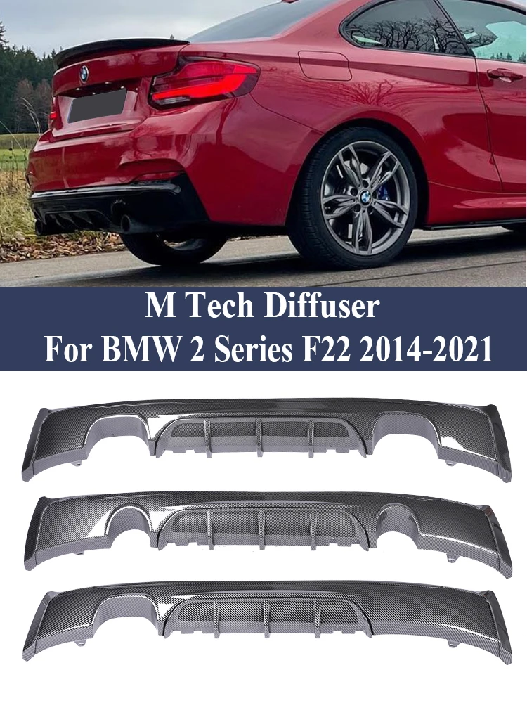 M Sport M Tech Rear Diffuser Bumper For BMW 2 Series F22 F23 Carbon Fiber Body Kit MP Diffusor Spoiler Lip 2014-2020 Replacement