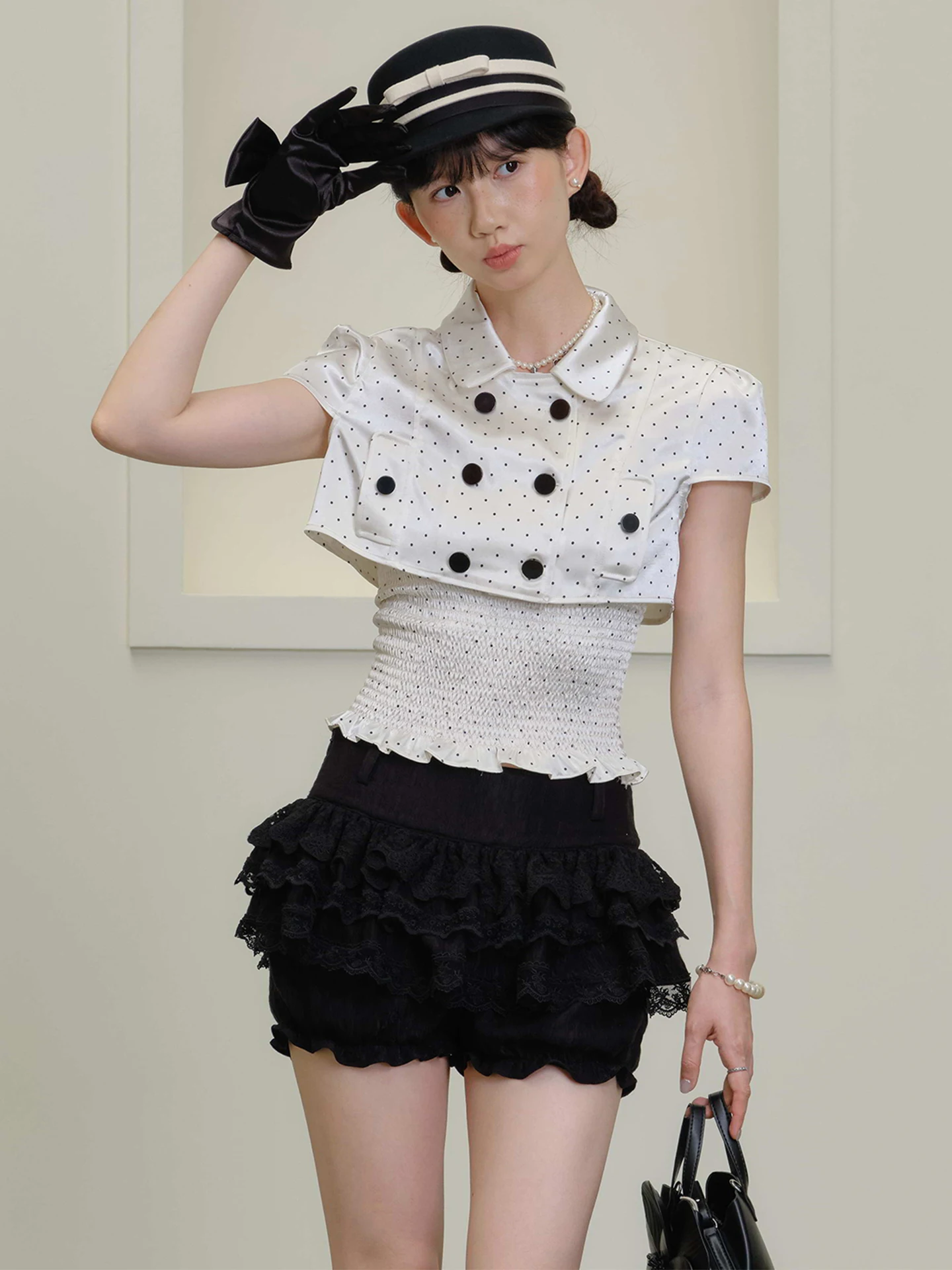 

SelfMing Embroidered Lace Ruffle Skirt Pants Ballet Skirt Pants Cake Skirt Shorts Lyrical Fiber Blend Women's Fashion