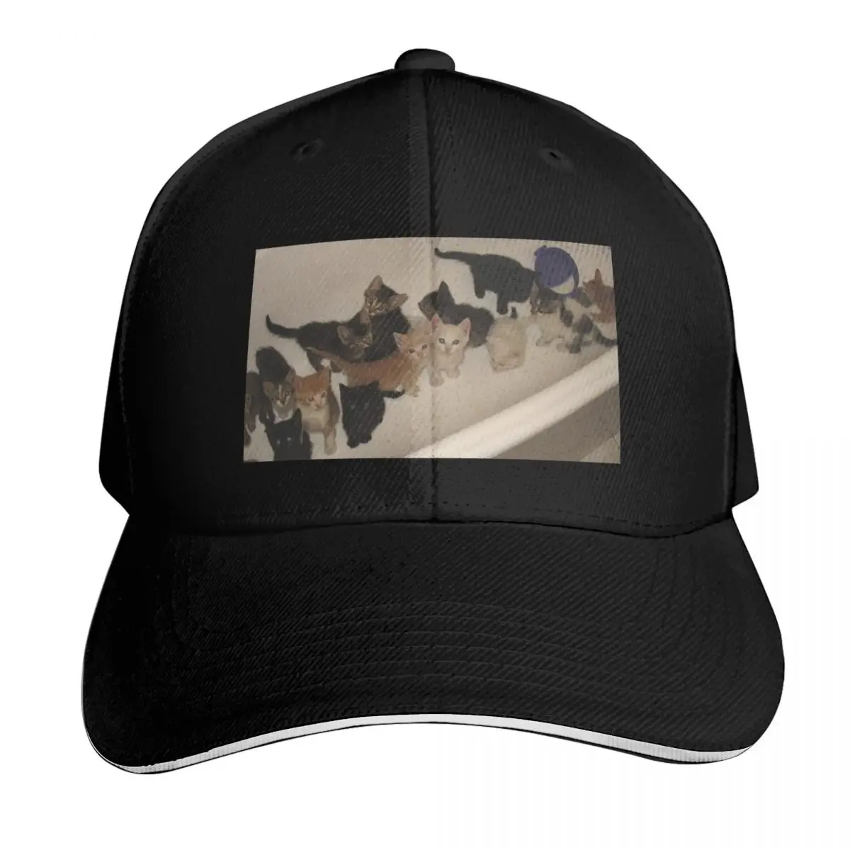 Kitten bath Baseball Cap Breathable Mesh Back Adjustable Buckle Closure Moisture Wicking Quick Dry