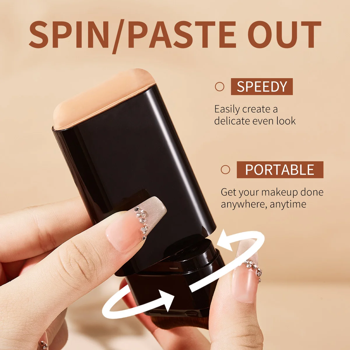 كريم أساس فلاور نوز إيرايزر، كريم أساس مخملي خفيف الوزن مع فرشاة كبيرة، مكياج يدوم طويلاً، جمال الوجه