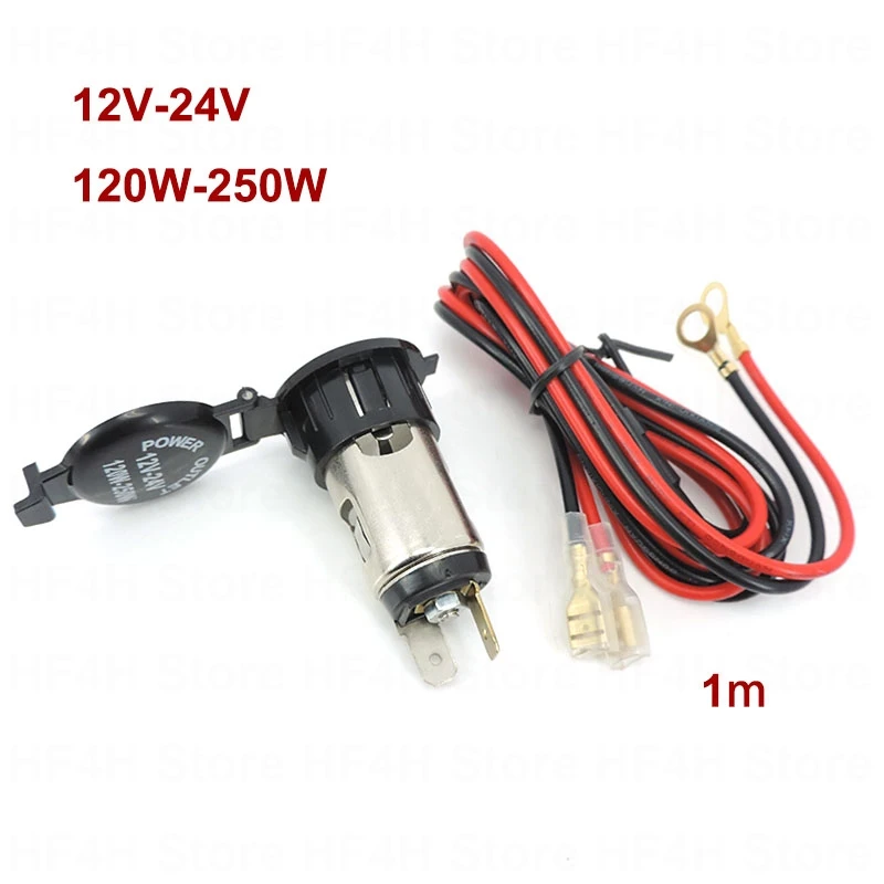 12V-24V 120W-250W Car 10A Cigarette Lighter Female Socket Power Plug with Waterproof Cover Case R23