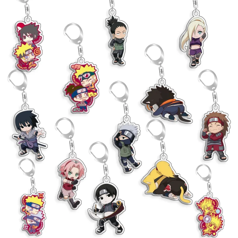 Llavero de Acrílico con Diseño de Anime de Naruto, Haruno Sakura, Nara Shikamaru, Yamanaka Ino, Hatake Kakashi, Hecho a Mano, Regalo