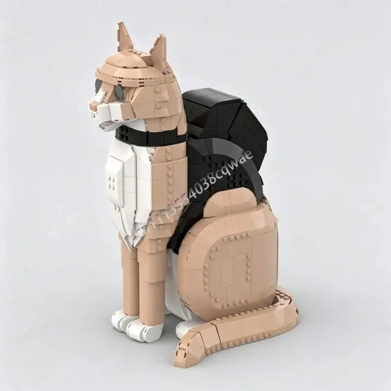 NEW Orange Cat Backpack MOC Creative Building Blocks Model DIY Assembly Educational Toy Gifts Collections Display Puzzle