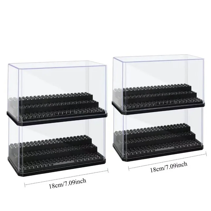 4 pcs building block display cabinet transparent shelf width 3-layer mini doll box-small popular doll acrylic protective case