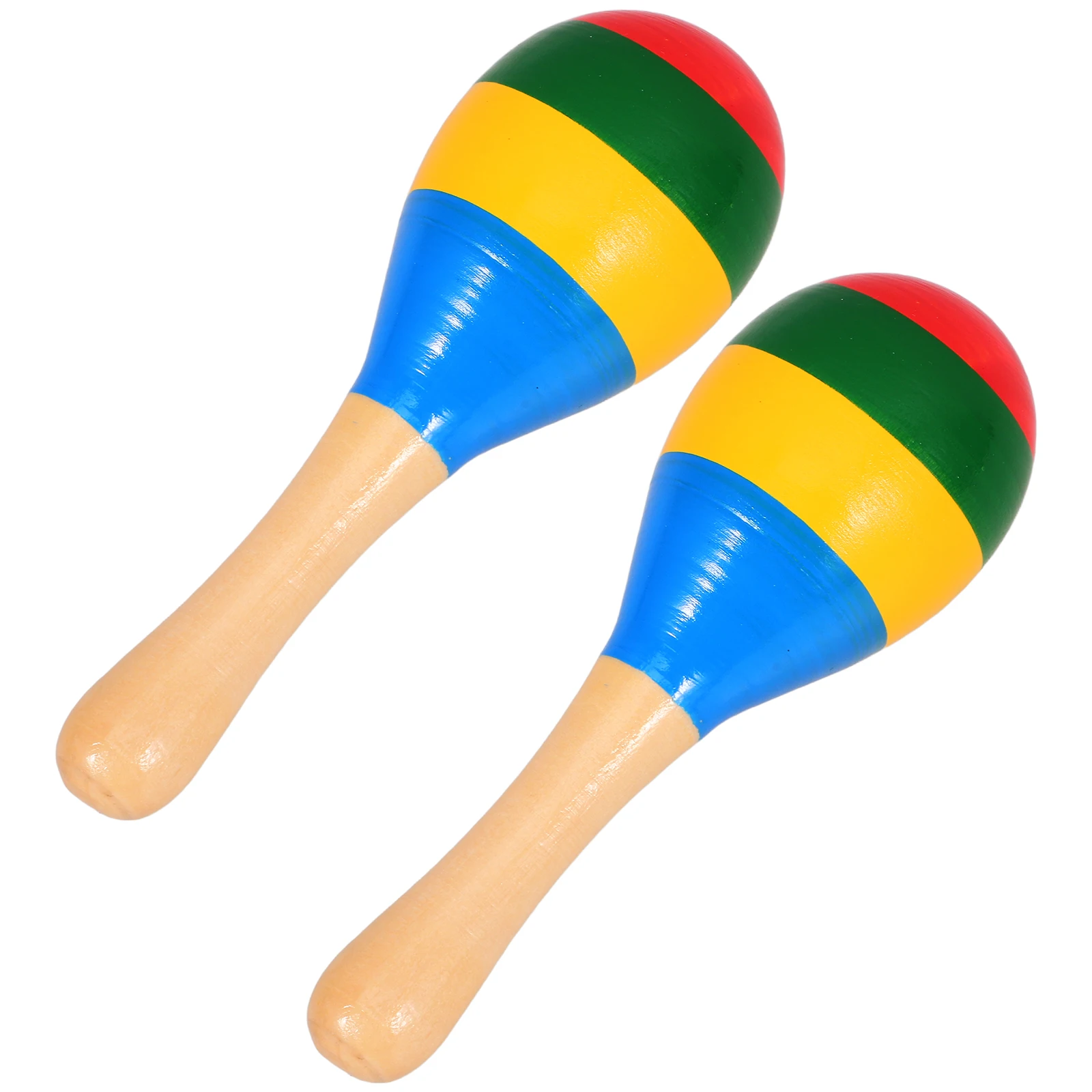 

2 Pcs Colorful Sand Hammer Toys Wooden Maracas for Kids Baby Shaker Percussion Musical Instruments Party Gift Natural Wood