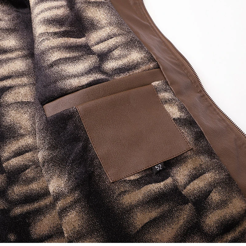 Men's Autumn/Winter 25 Vintage Warm Biker Jacket Textured Lining Outdoor Street Casual Coat Motorcycle jacket