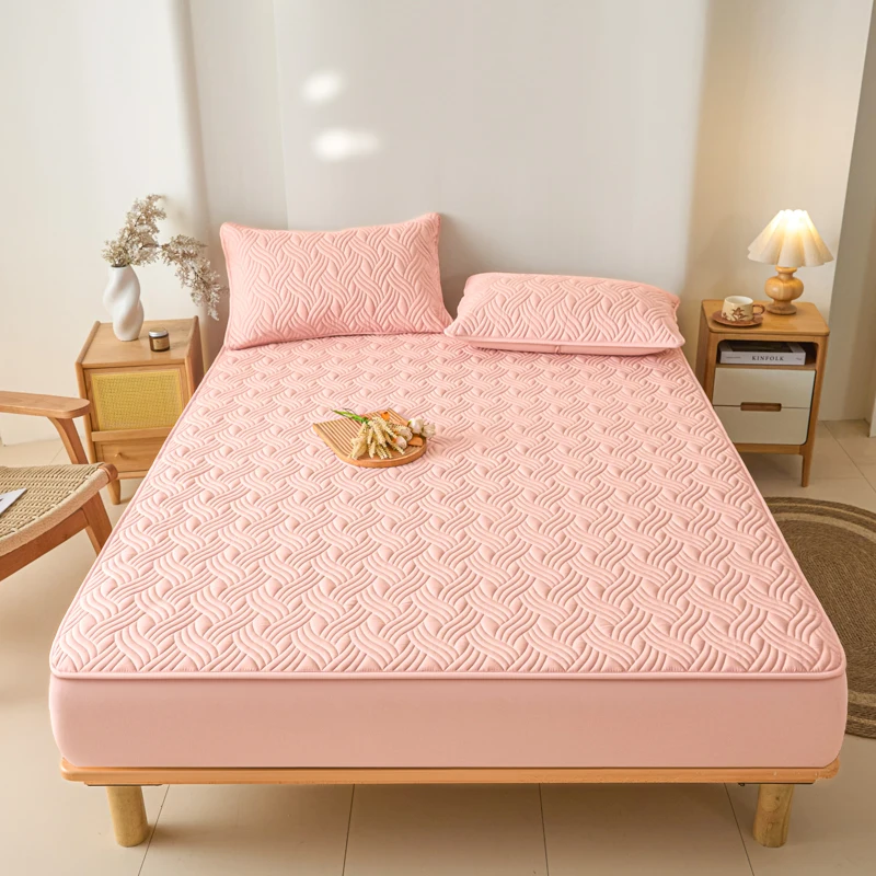 Cotton Thick Quilted Mattress Cover Anti-bacterial Anti-mite Mattress Protector Topper Pad Soft Fitted Sheet Home Air-permeable