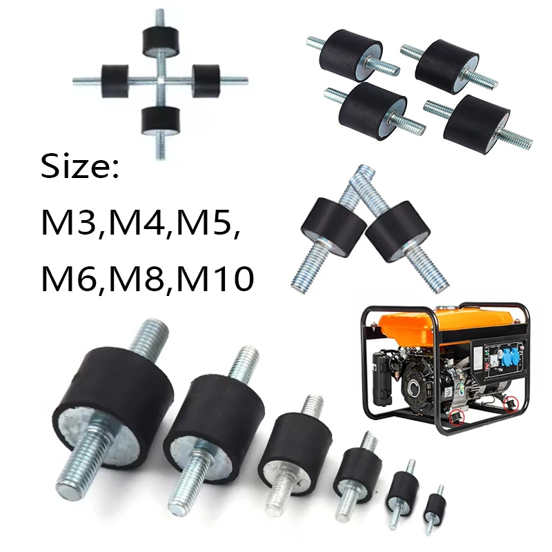 4/8 Pcs M3 M4 M5 M6 M8 M10 External Thread Rubber Shock Absorber, Crash Pad VD-Type Shock Absorber Vibration Isolation Seat