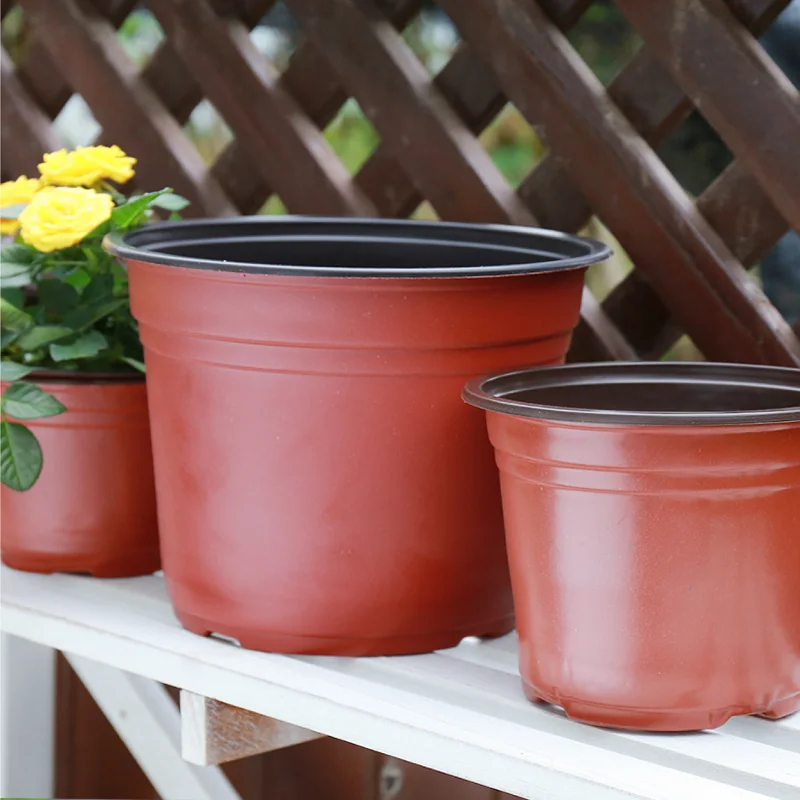 Maceta de plástico para cultivo, bandeja resistente a caídas para plantas de jardín del hogar, taza para vivero, macetas para plantas de flores SW2