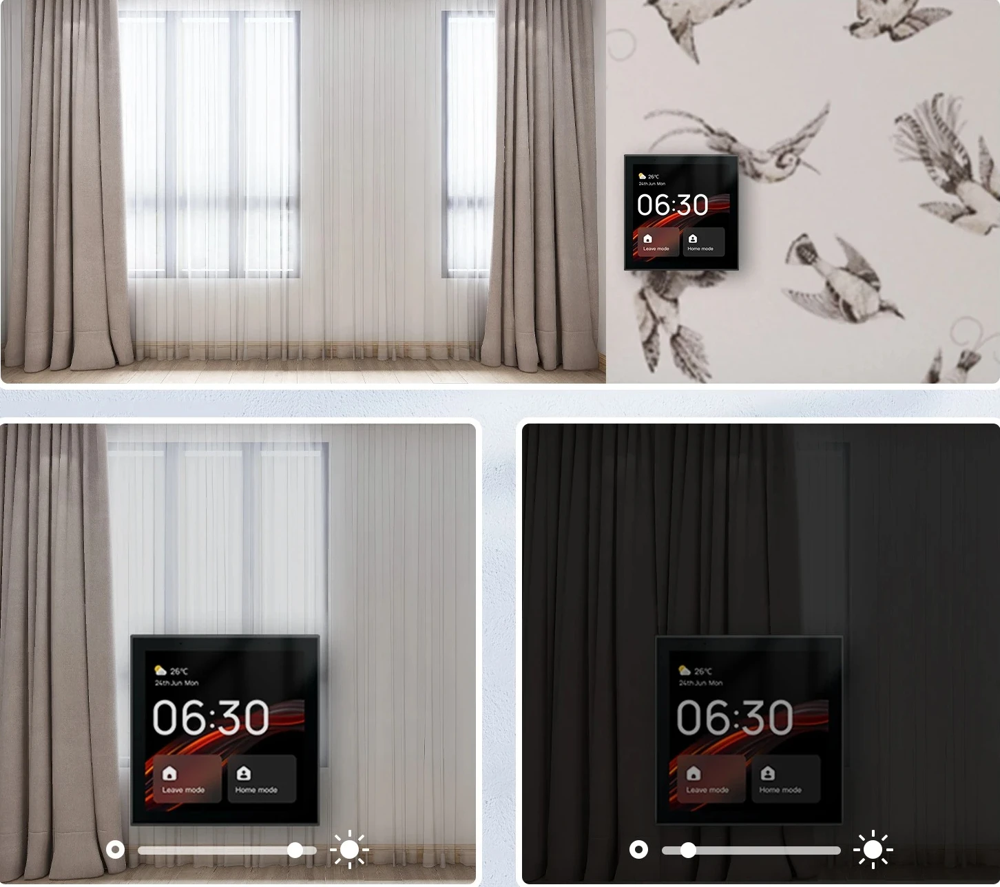 Wifi Touch Center Control Panel，Tuya Screen， Bulid in Alexa Voice Control & ZigBee Gateway For Smart Scenes 4 Inches