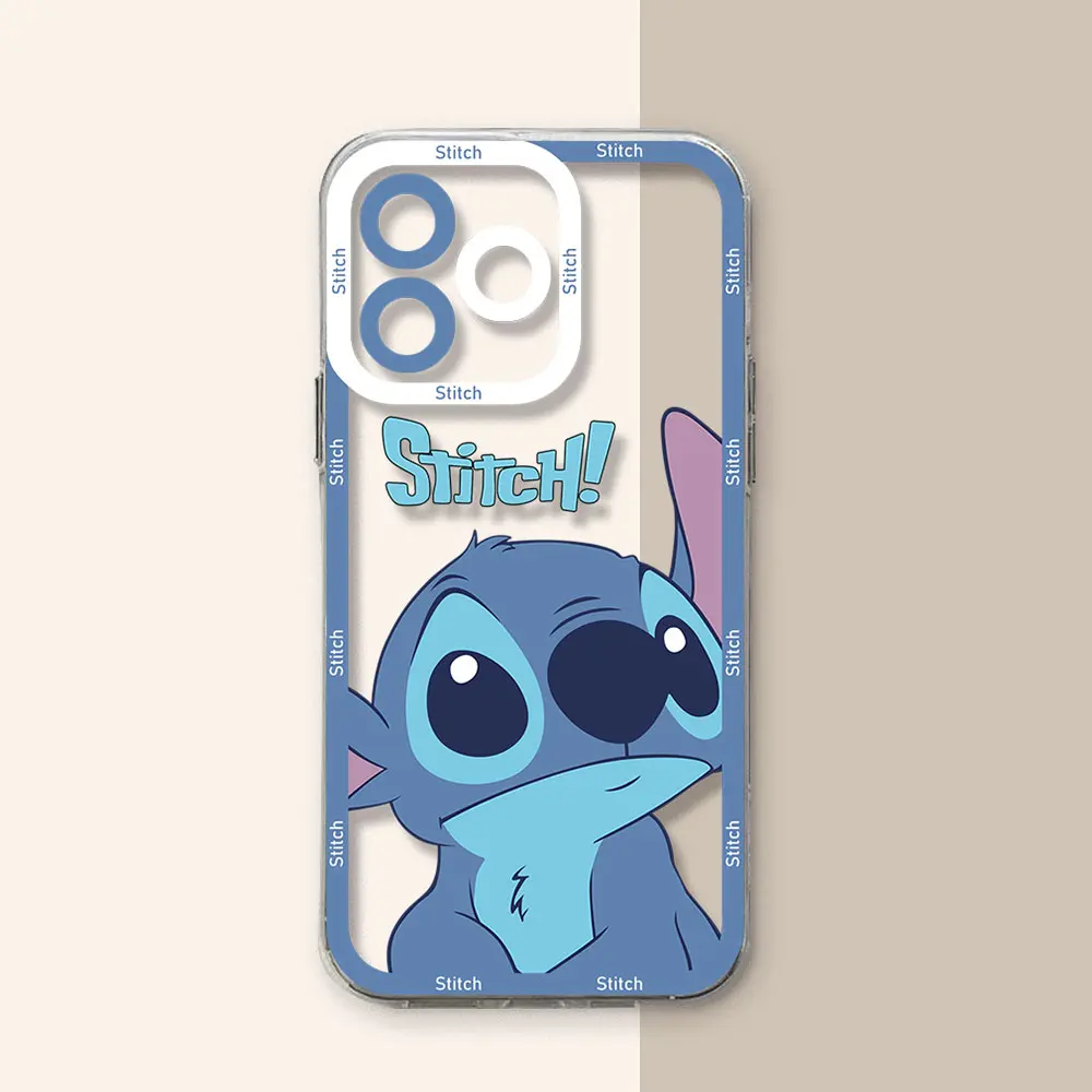 Casing ponsel Stitch kartun lucu, penutup transparan untuk IPhone 16 15 14 13 12 11 Mini Pro Max X XR XSMax 7 8 Plus SE20