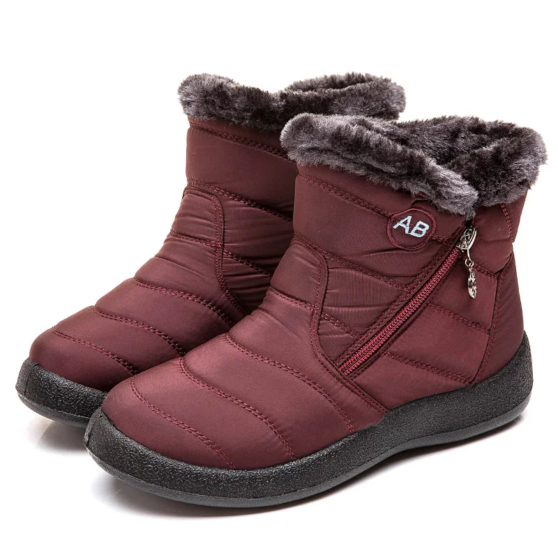 Rimocy stivali da neve in peluche spessi da donna inverno 2024 stivaletti con plateau antiscivolo impermeabili donna scarpe imbottite in cotone