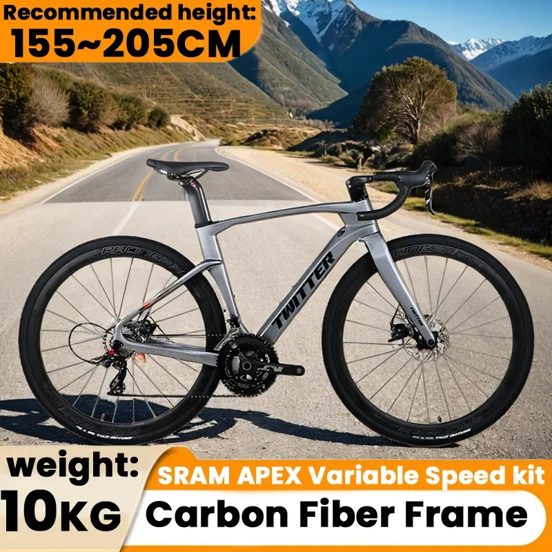 V3 carbon fiber frame road bike 24/22/11speed hydraulic disc brake road racing gear shifting inner cable aldult student Bicycle