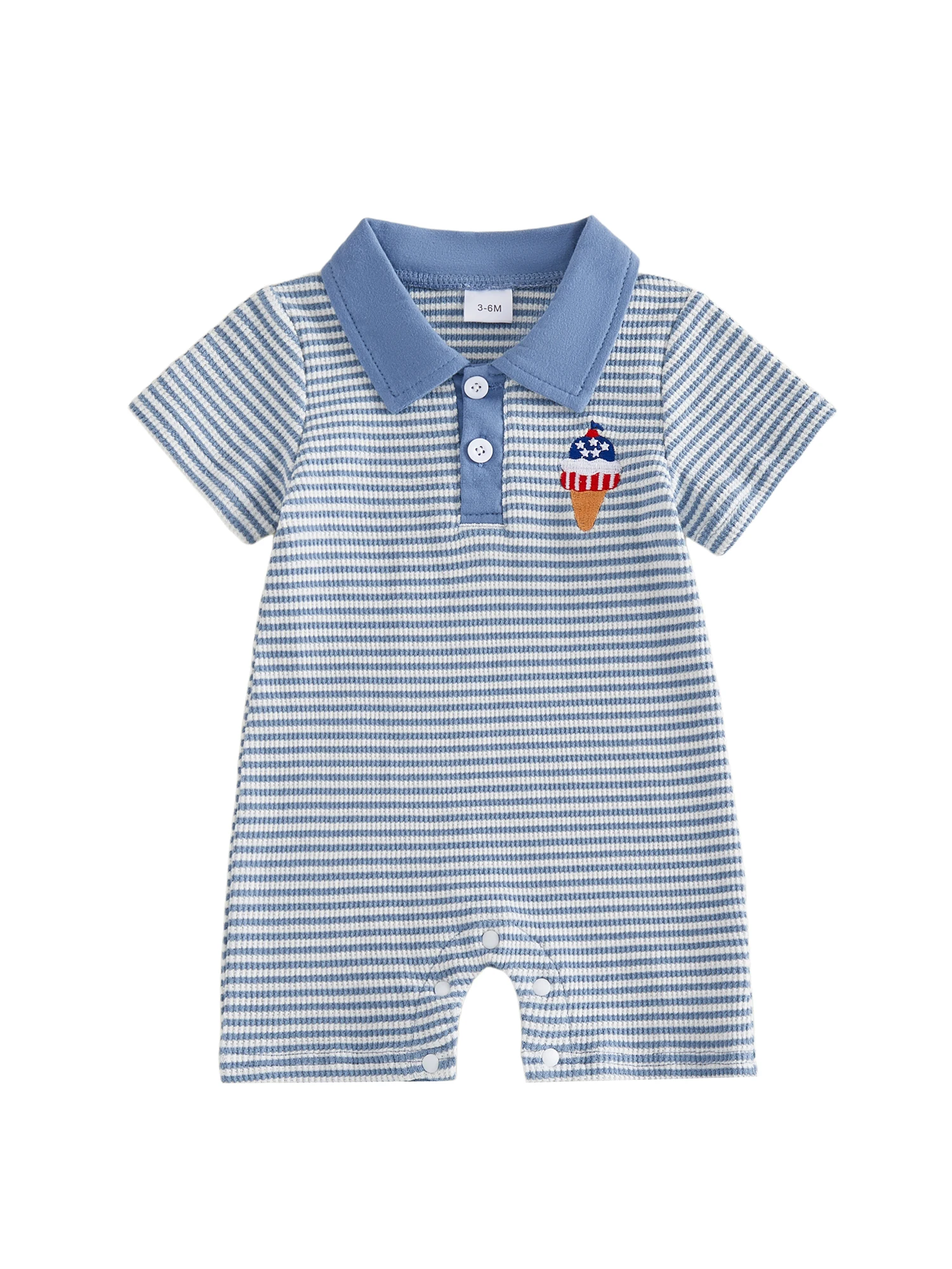 

Infant Boys Romper Sleeveless American Flag Print Jumpsuit for Independence Day Celebration on 4th of July