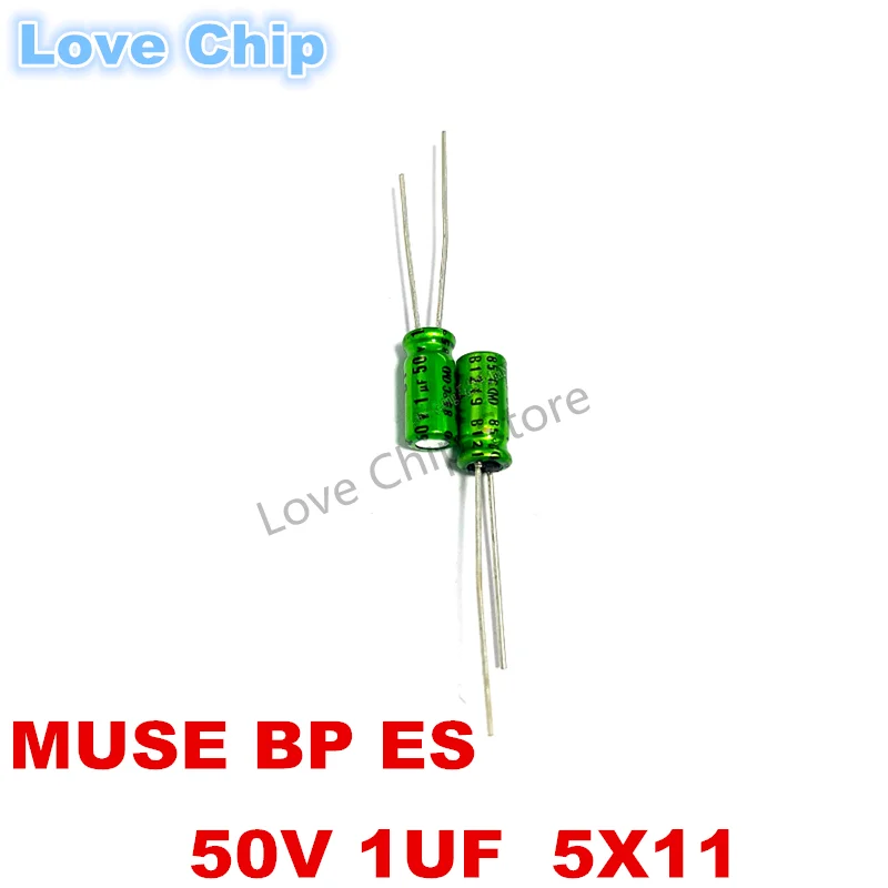 10Pcs/20Pcs/50Pcs/100Pcs New 1uF 50V NICHICON MUSE BP ES 5x11mm 50V1uF Top Grade Audio Capacitor Non Polar Nonpolar Bipolar