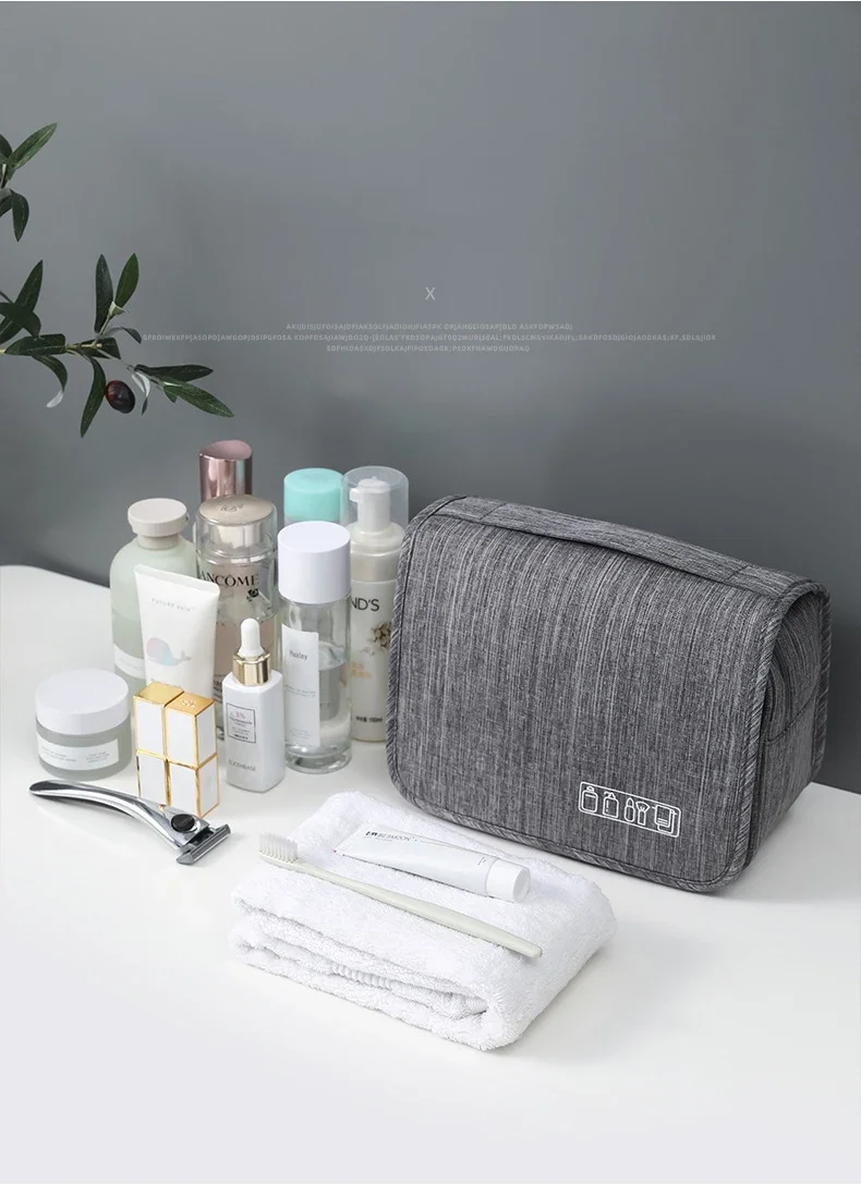 Oxford Stoff Männer Business Tragbare Aufbewahrungstasche Toilettenartikel Organizer Frauen Kosmetiktasche Wasserdicht Hängende Reise Waschbeutel – Detail 3