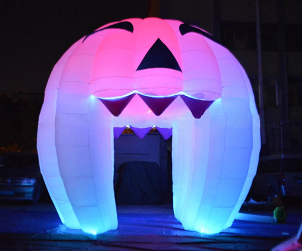 Halloween Inflatable Pumpkin Tent, LED Music Design Outdoor Advertising Inflatables For Festive Events