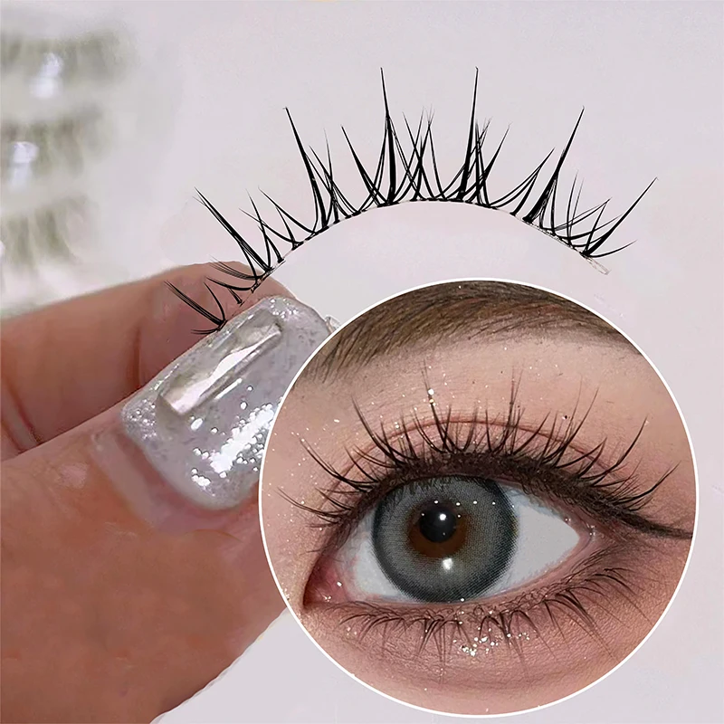 رموش صناعية شفافة على طراز الشيطان الهزلي التايلاندي، رموش ناعمة قابلة لإعادة الاستخدام للحفلات التنكرية والمراحل، رموش مكياج كاملة الشريط