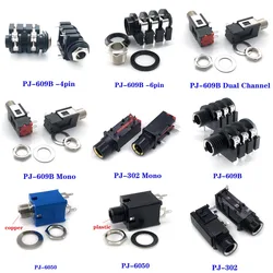 6.35 mm Audio Jack Microphone Guitar Headphone Power amplifier Female PCB socket Mono Stereo Connector Receptacle