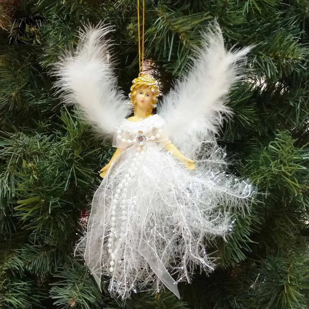 

Feather Angel Christmas Hanging Pendant Mutlicolor 19*12cm Xmas Tree Decorations Festival Favors Home Decoration Drop Ornament