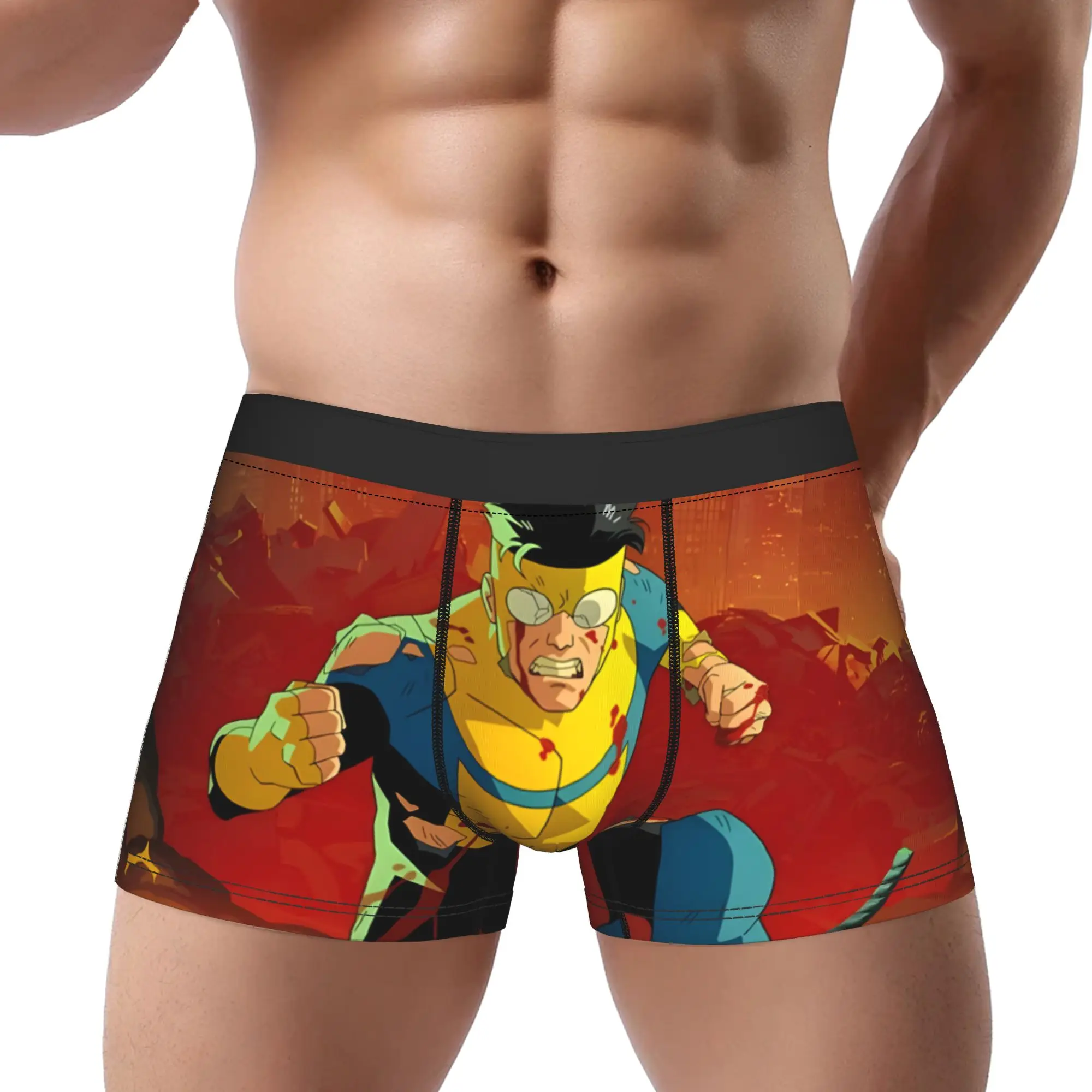 1piece I-Invincible Comic Battle Damaged Mark Underpants Breathbale Panties Man Underwear Ventilate Shorts