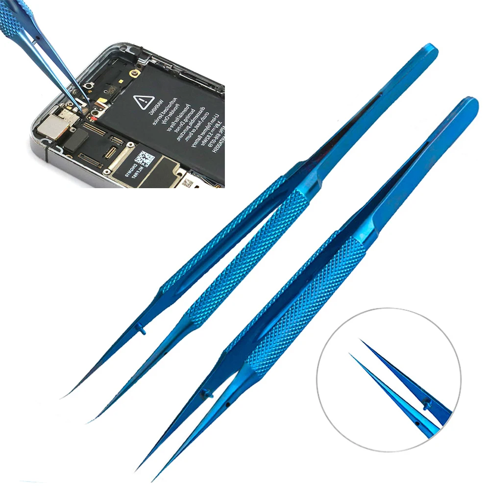 

Titanium Alloy Tweezers Repair Tool 0.15mm Edge Precision Fingerprint Tweezers for Picking Tools