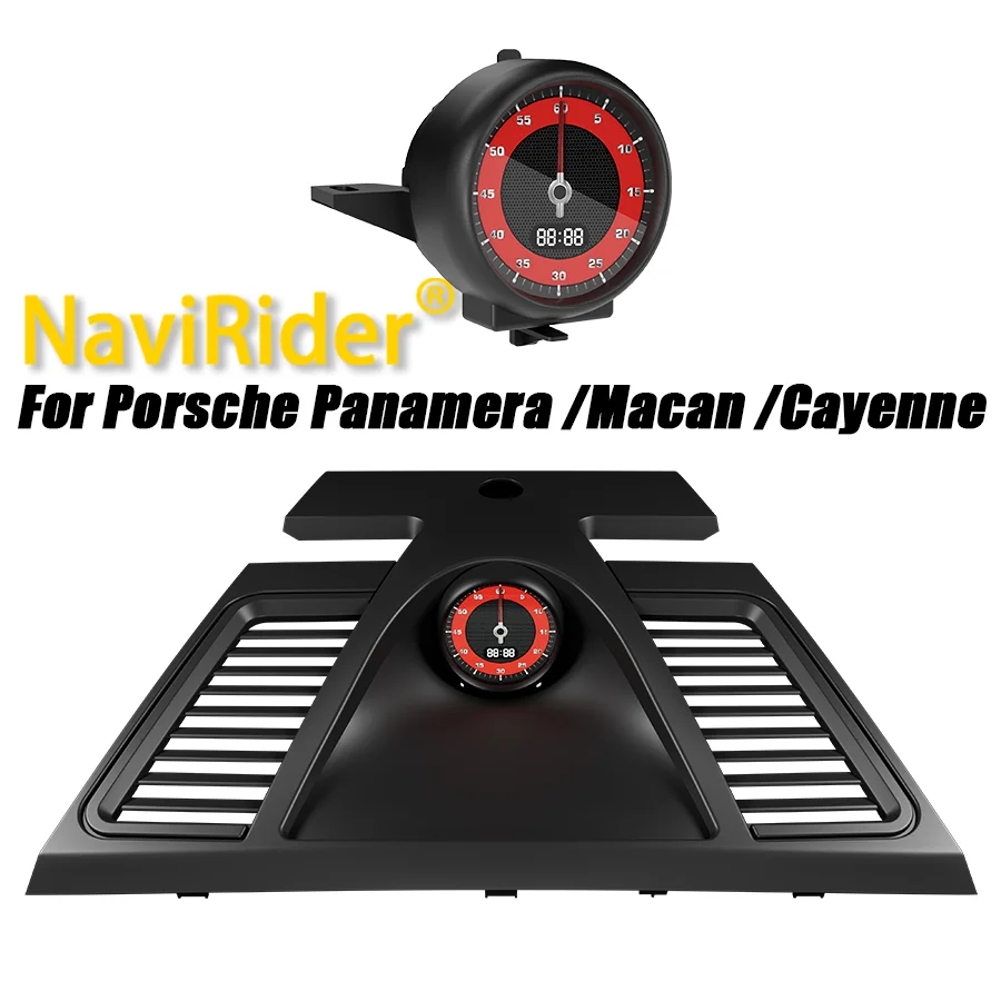 S For Porsche Macan 2014-2021 Stopwatch Compass Chrono Clock Watch Instrument Panel Cover Car Interior Dashboard Accessories