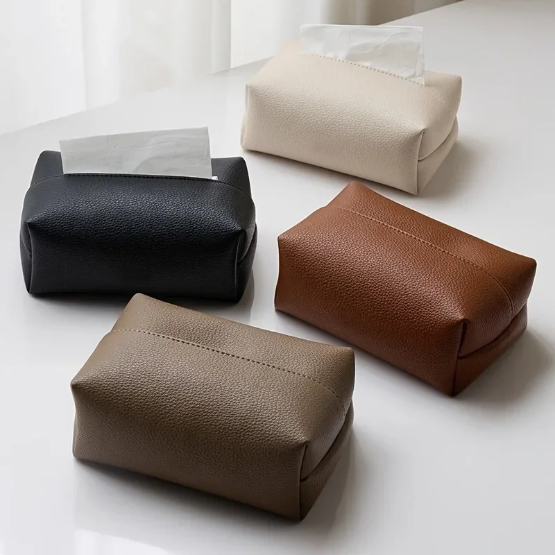 

Artificial Leather Tissue Box - Modern Square Design, Perfect for Bathrooms, Durable Artificial Leather Box, Bathroom Decoration