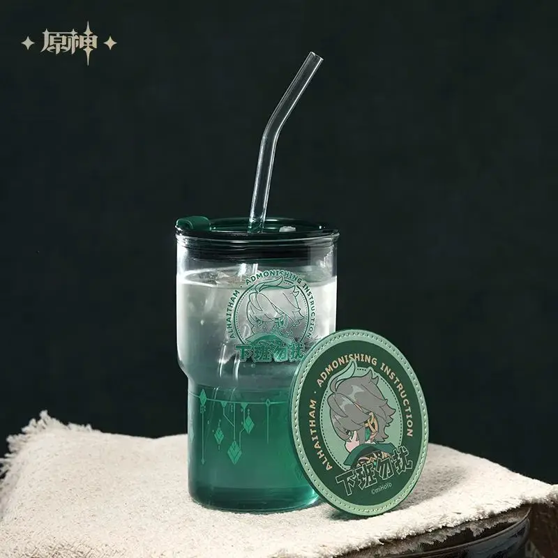 miHoYo Oficial Genshin Impact Alhaitham Serie Temática: Caja de Regalo con Vaso de Paja, Posavasos de Anime, Taza de Viaje, Termo, Regalos de Navidad para Cosplay