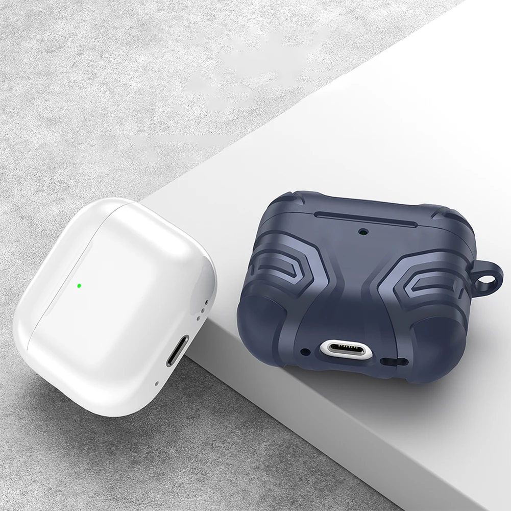 حافظة من البولي يوريثان لأجهزة Airpods 4 2024 غطاء حماية كامل الجسم مقاوم للصدمات ومضاد للسقوط مع حلقة تسلق لجهاز Airpod 4th Gen شحن 2024