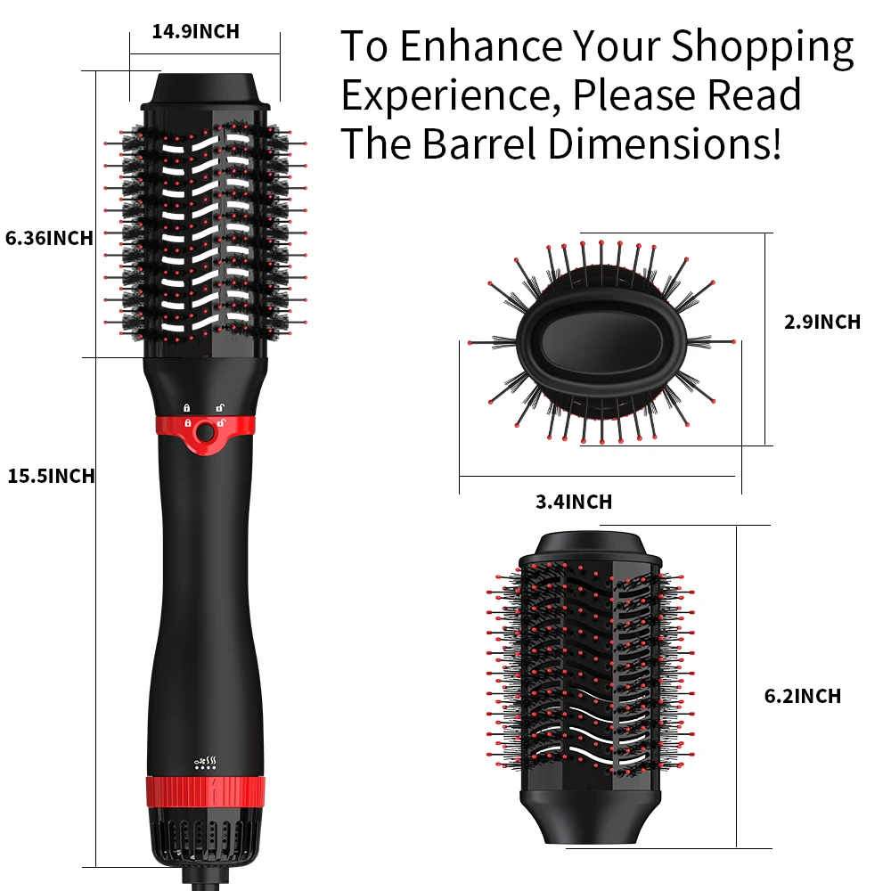 LISAPRO – brosse à Air chaud en une étape, sèche-cheveux et volumiseur 1.0 et lisseur de cheveux 1000w, outils de coiffure pour Salon
