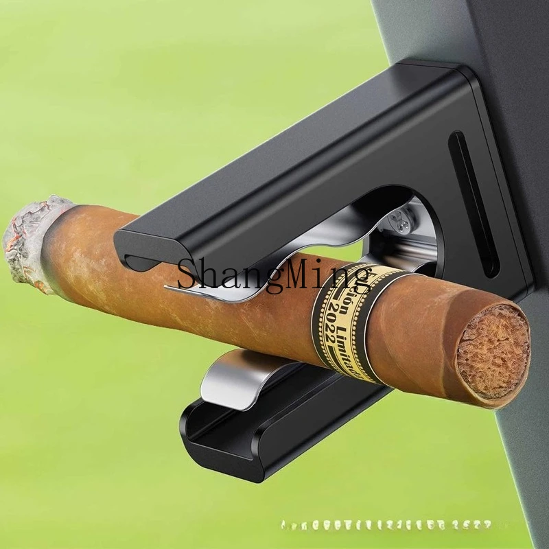 SM Metal Cigar Holder with Magnetic Base Adjustable Premium Cigar Entrainment Elastic Band