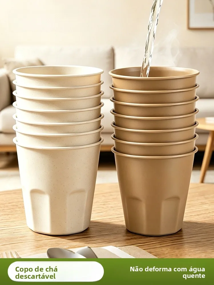 food-grade-rice-hull-disposable-cup-high-temperature-resistant-office-guest-drinking-tea-cup-portable-with-cup-holder
