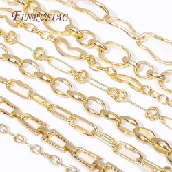 DIY Jewelry Making Chains Multi Styles 14K Gold Plated Brass Metal Thick Wide Big Chains For Making Necklace Accessories