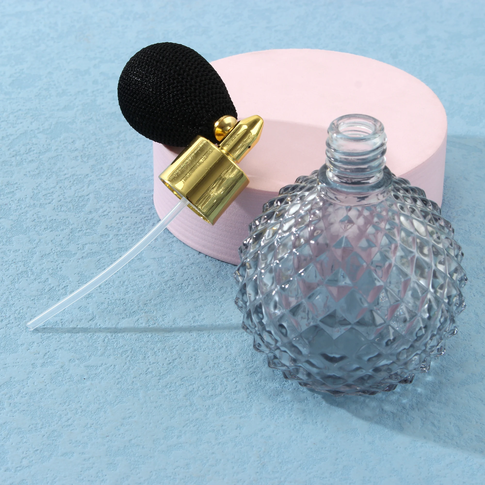 100ml Crystal Perfume Bottle Portable Vintage Cosmetic Container With Atomizer Transparent Empty Glass Makeup Bag Essential