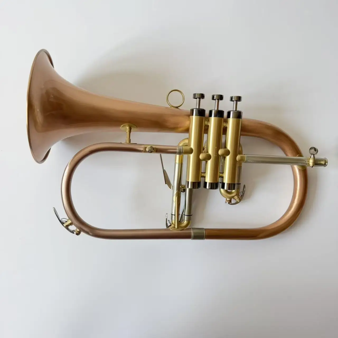 Copper Brass Material Black Nickel Plated Button Nickel Silver Slide Tube Drawing Vintage Finished Flugelhorn for Professional