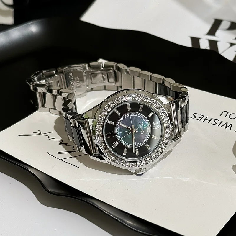 

Elegant And Fashionable Brand New Ceramic Quartz Watch With Steel StrapSuitable For Female Students And FashionA Gift For Women.