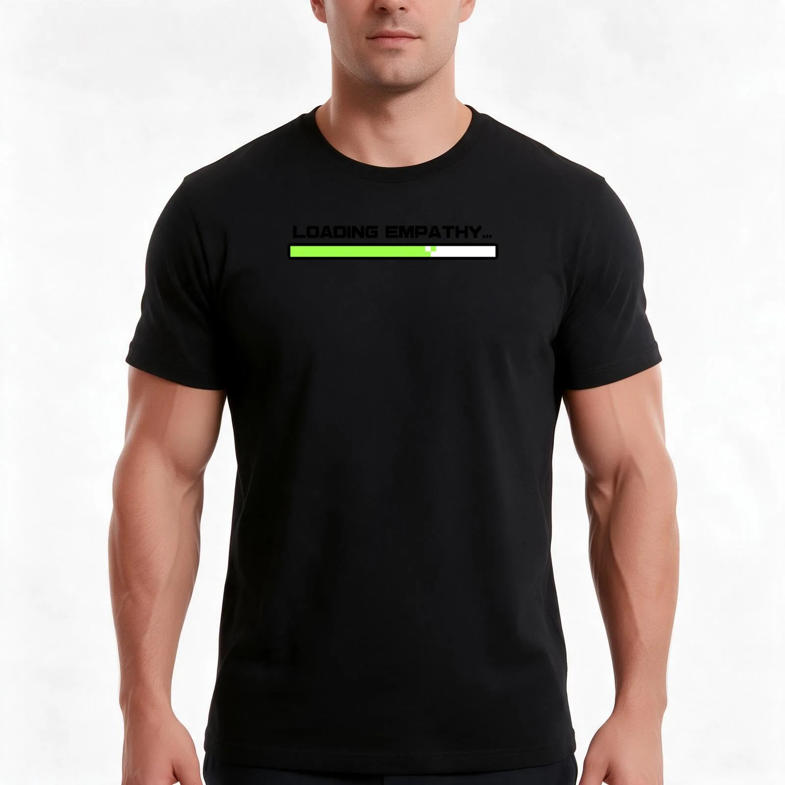 loading empathy T-Shirt, Summer Casual Cotton Tee, Oversized Streetwear Tops, Vintage Graphic Print, Loose Fit Short Sleeve