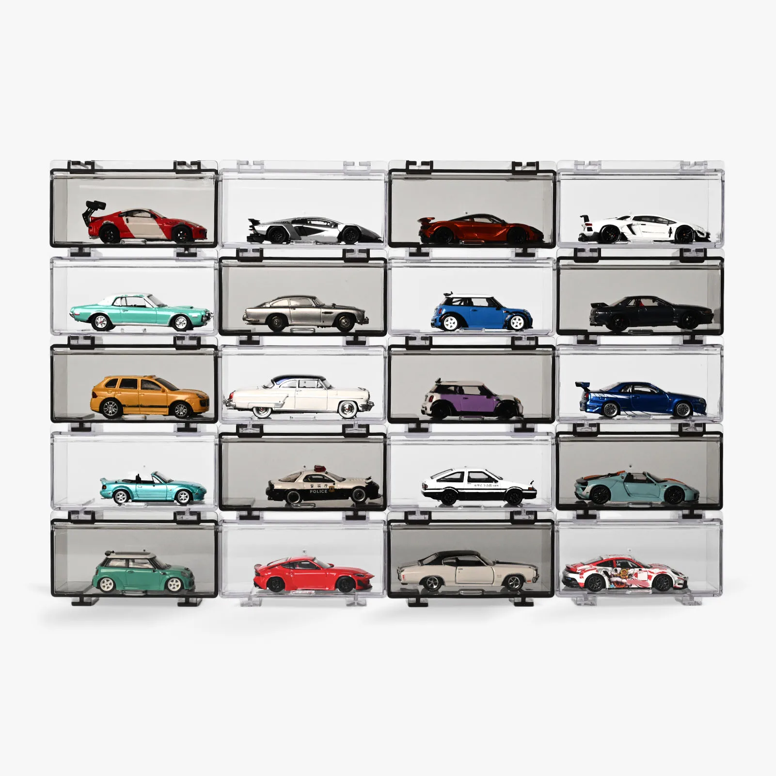 Diorama 1/64 Car Model Display Case, Transparent Dust-proof Box Model, Stackable Acrylic Storage Boxes for 1/64 Die-cast Car