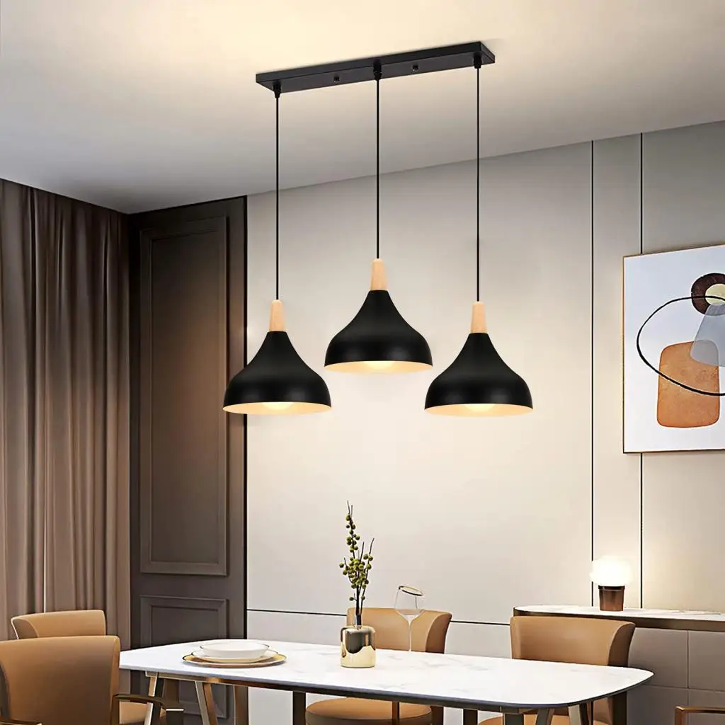 1/3 Heads Pendant Light Retro Industrial Ceiling Lamp Restaurant Kitchen Home Vintage Hanging Light Lampshade Decorative Lamps
