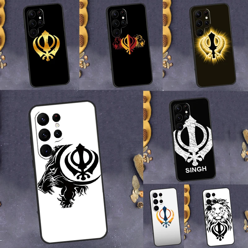 Sikh Khanda Sikhism Case For Samsung Galaxy S23 Ultra S21 S22 Plus S20 FE S8 S9 S10 Note 10 Plus Note 20 Ultra