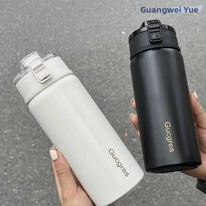 

Портативная изолированная бутылка для воды из нержавеющей стали 36, силиконовая ручка, высокое эстетическое значение, прямая чашка для питья для студентов