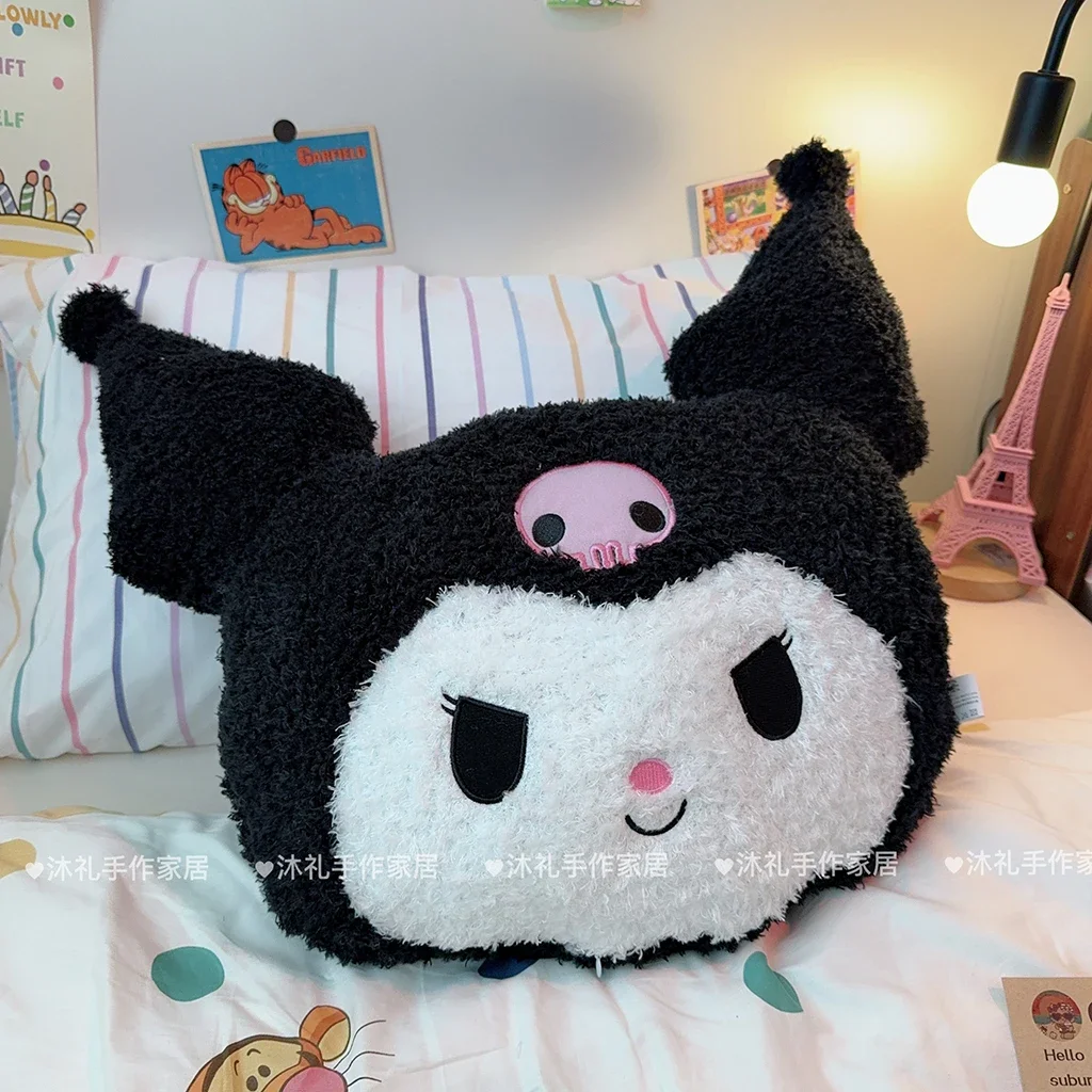 ขนาดใหญ่ Kuromi Plushies นุ่มมาก Kuromi ตุ๊กตาของเล่นตุ๊กตาอะนิเมะกลับเบาะหมอนล้างทําความสะอาดได้โซฟาเบดสาวของขวัญ