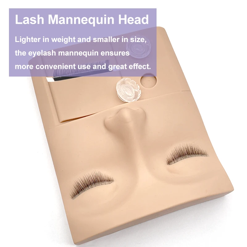 3 in 1 practice tray cheap plastic practice head with eyesfor eyelash extension Replaceable eyelids private logo