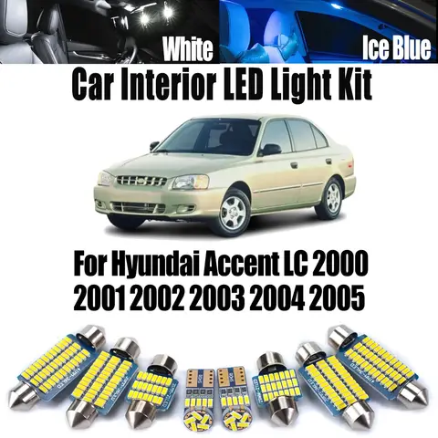 Luce targa a cupola per mappa interna a LED Canbus da 10 pezzi ​ Kit per Hyundai Accent LC 2000 2001 2002 2003 2004 2005 Lampadina da lettura per auto
